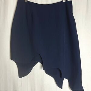 Moschino Cheap & Chic Navy Asymmetrical Hem Skirt Size 10